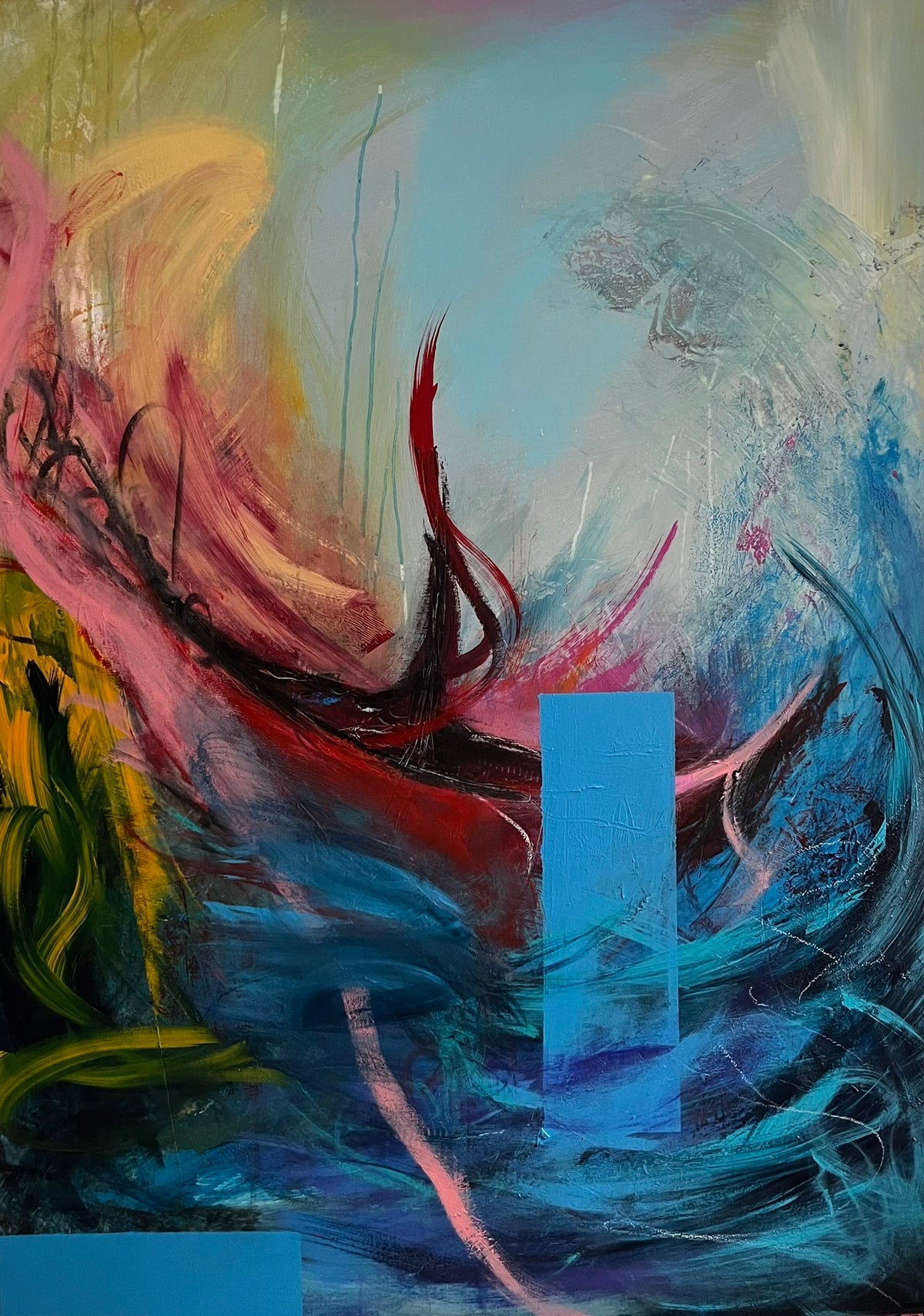 Red Boat on the Sea/ 40 x 57 in