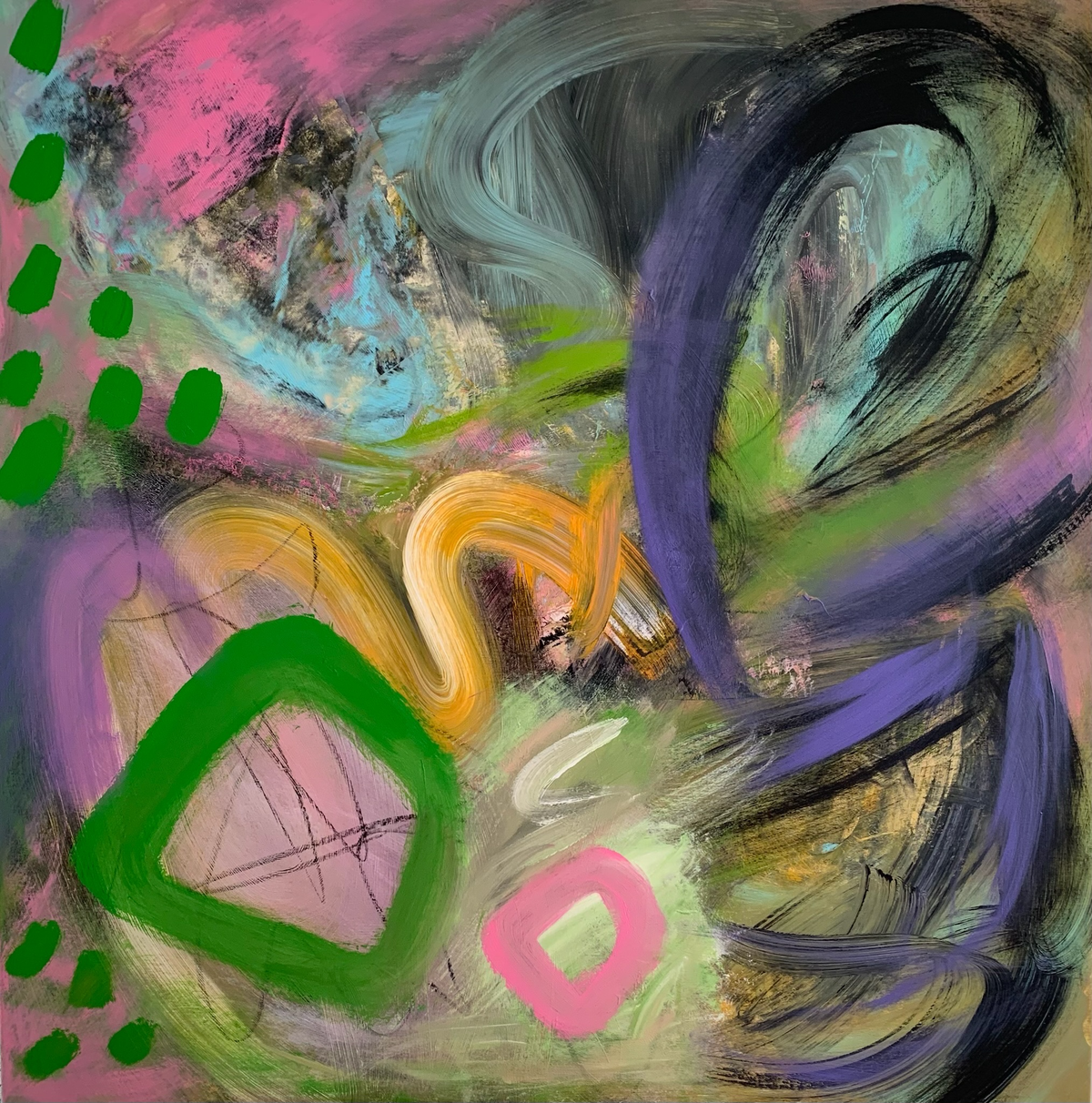 Playful moments/ 40 x 40 in
